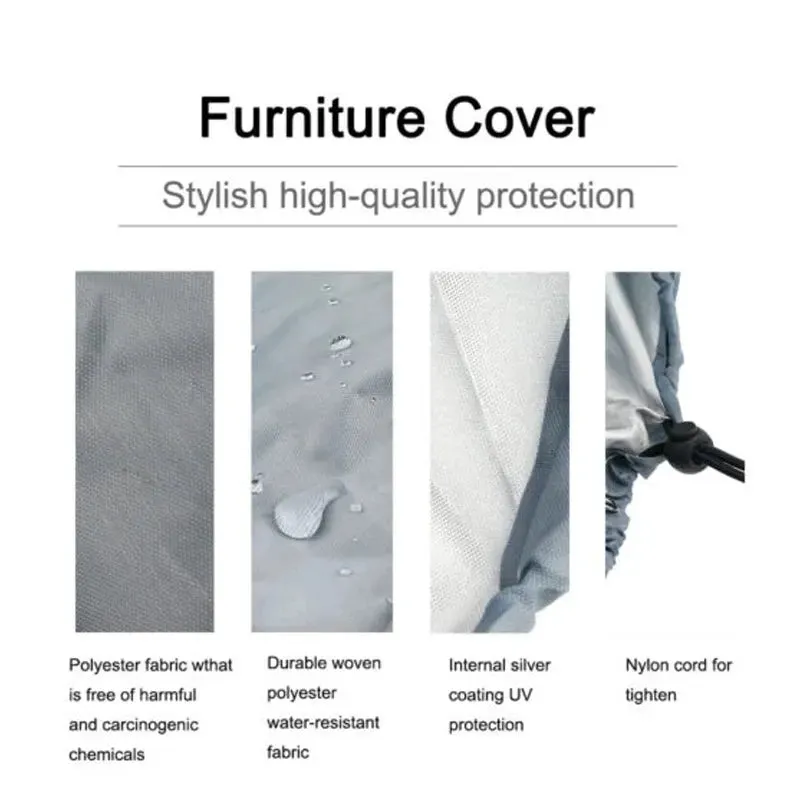 105 Size Garden Patio Protective Cover Oxford Cloth Furniture Dust Cover Rattan Table and Chair Sofa Waterproof Rain Cover