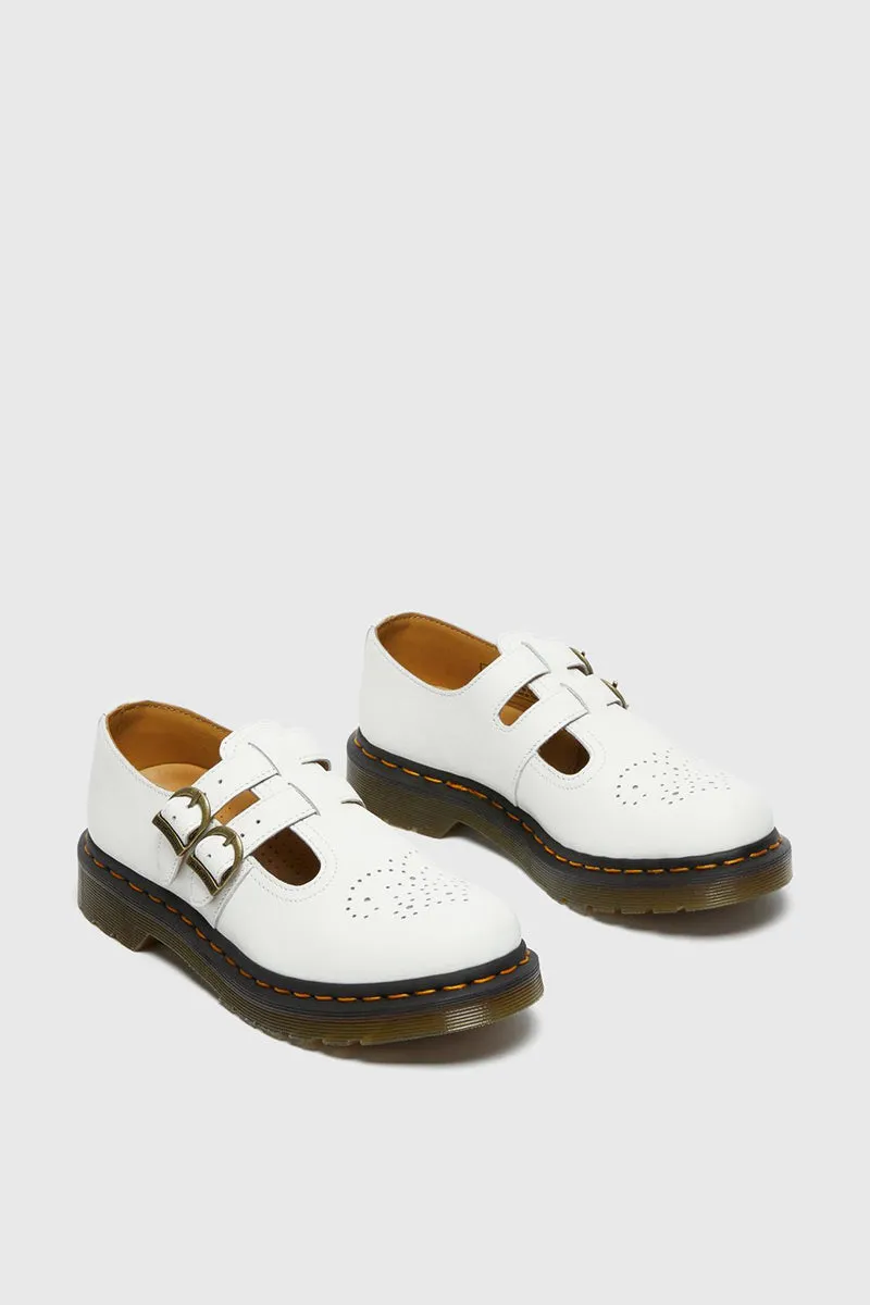 8065 Leather Mary Jane Shoes - White Smooth