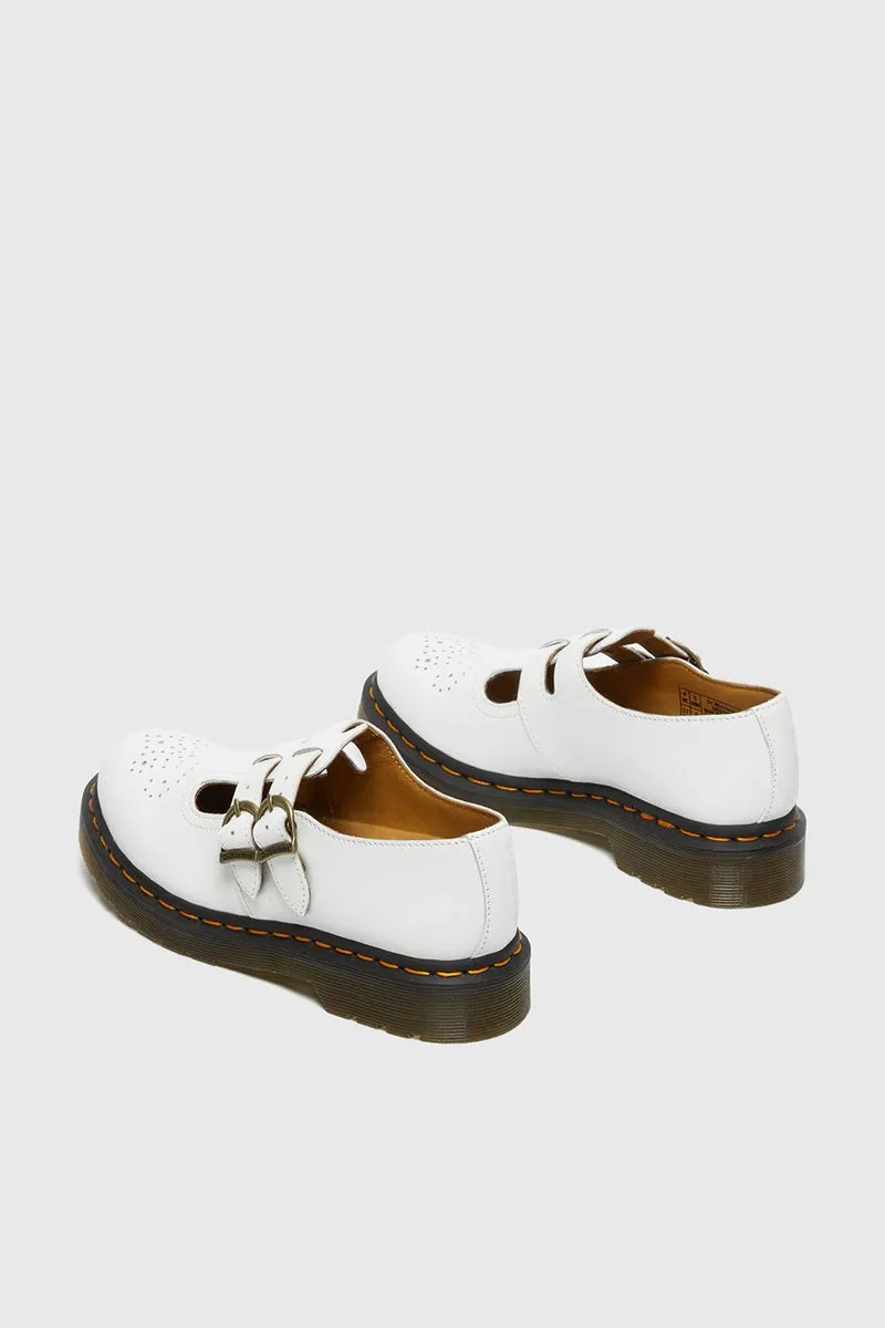 8065 Leather Mary Jane Shoes - White Smooth