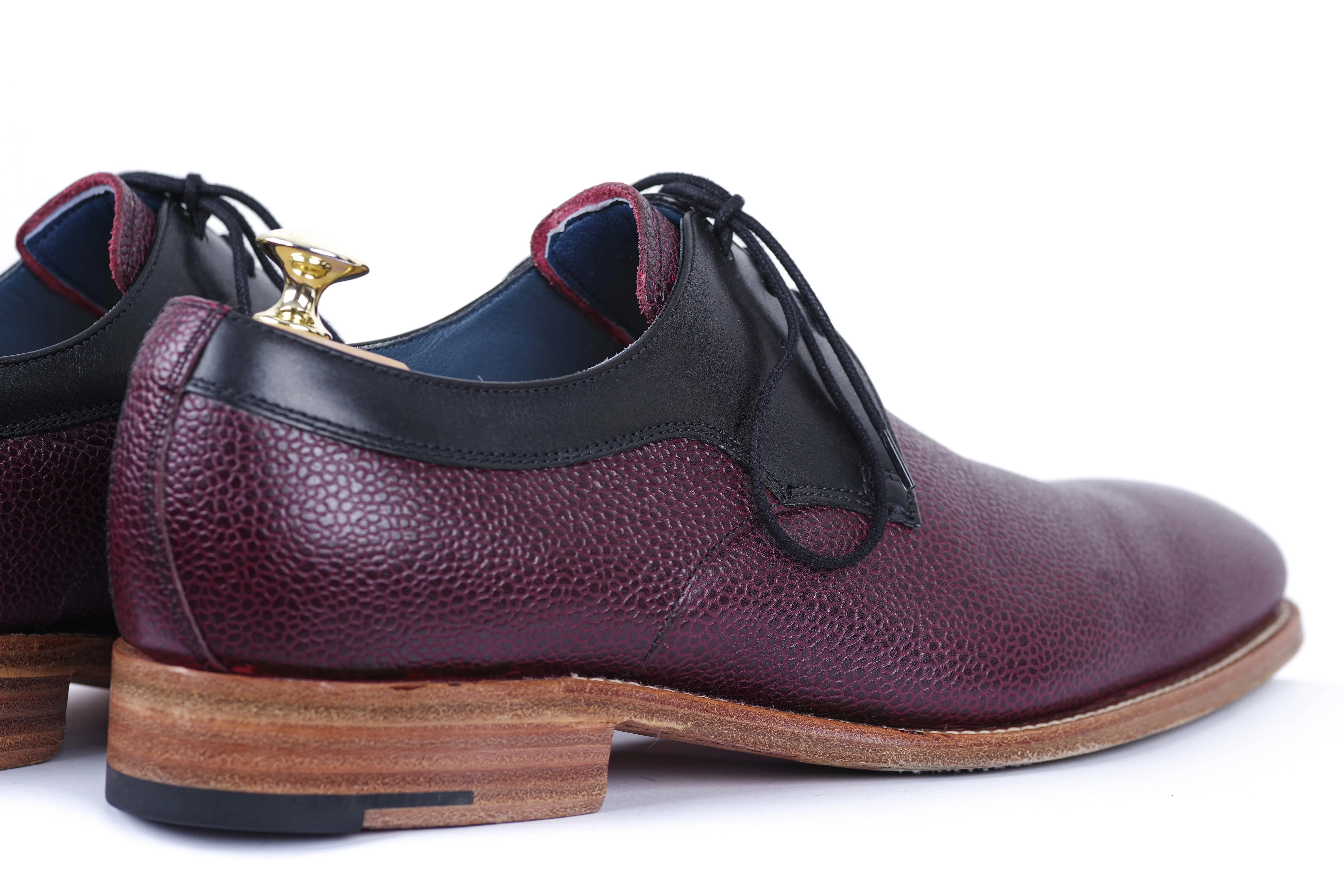 Barker Burgundy Red Dual Color Men's Derby Shoes, Size UK 7 1/2 F