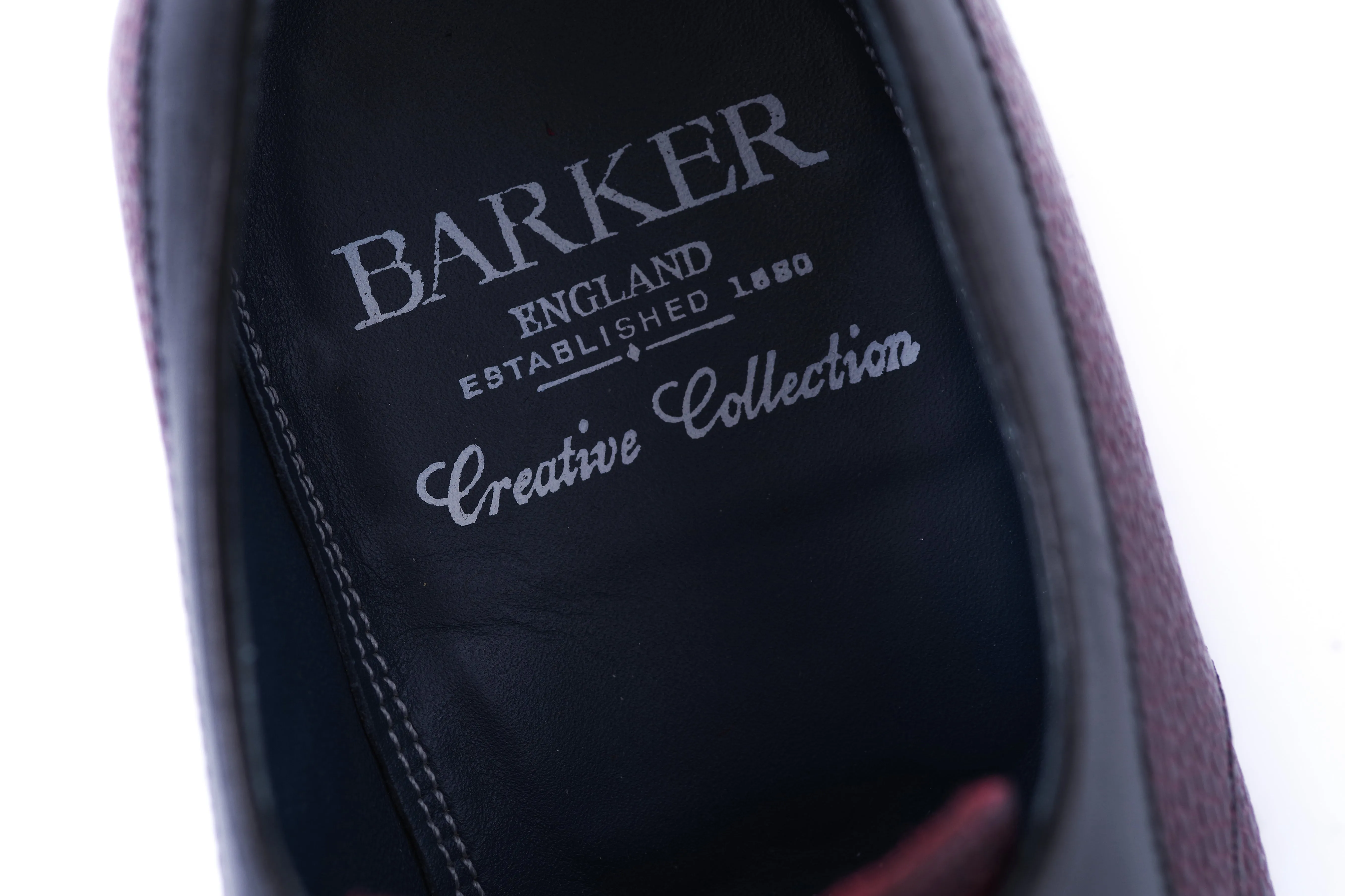 Barker Burgundy Red Dual Color Men's Derby Shoes, Size UK 7 1/2 F
