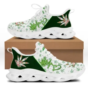 Belidome Weed Shoes Green Grass PotLeaf Print Womens Pot Leaf Running Blade Tennis Walking Sneakers Comfortable Non Slip Work Sport Athletic Shoe