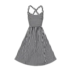 Black and White Striped Swing Dress