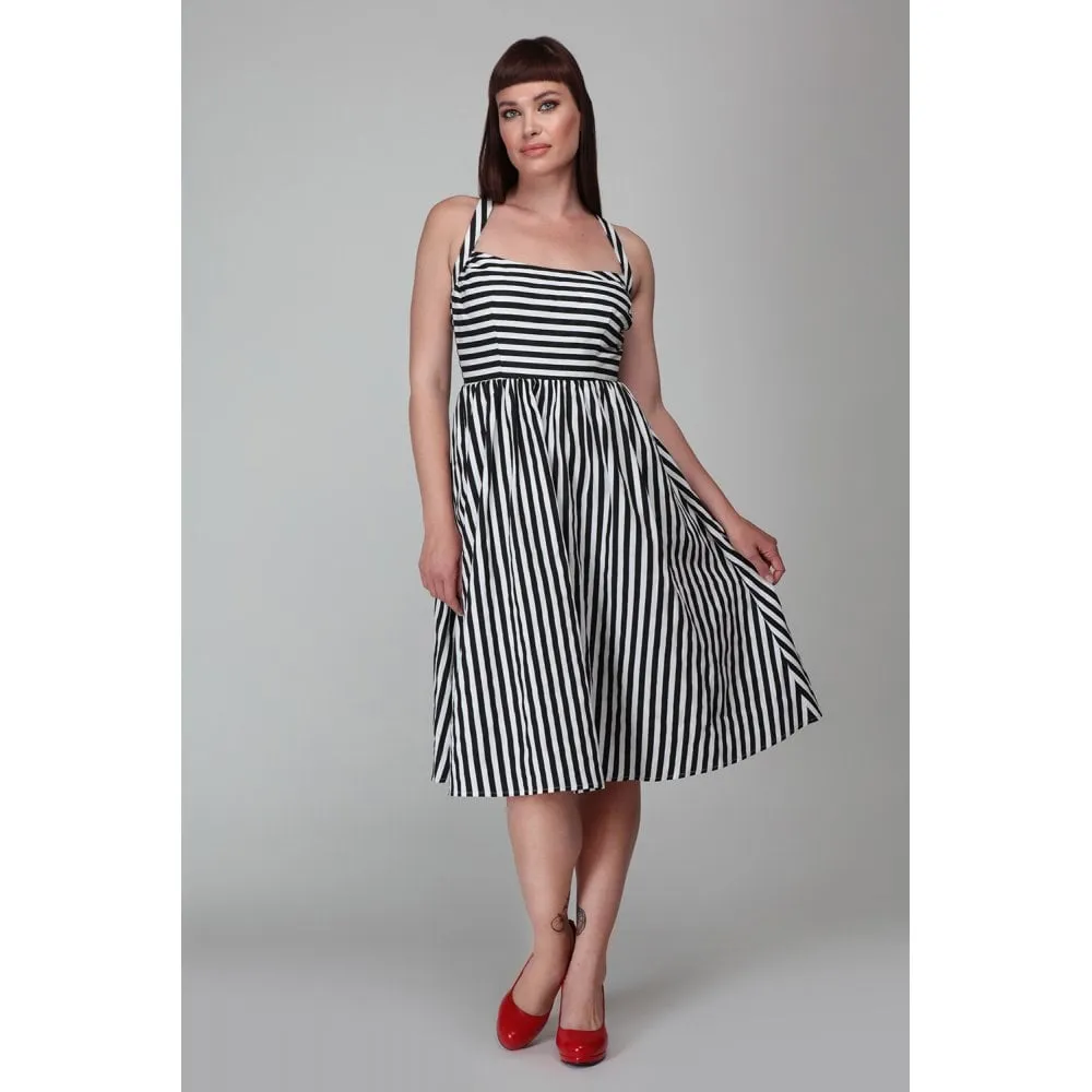 Black and White Striped Swing Dress