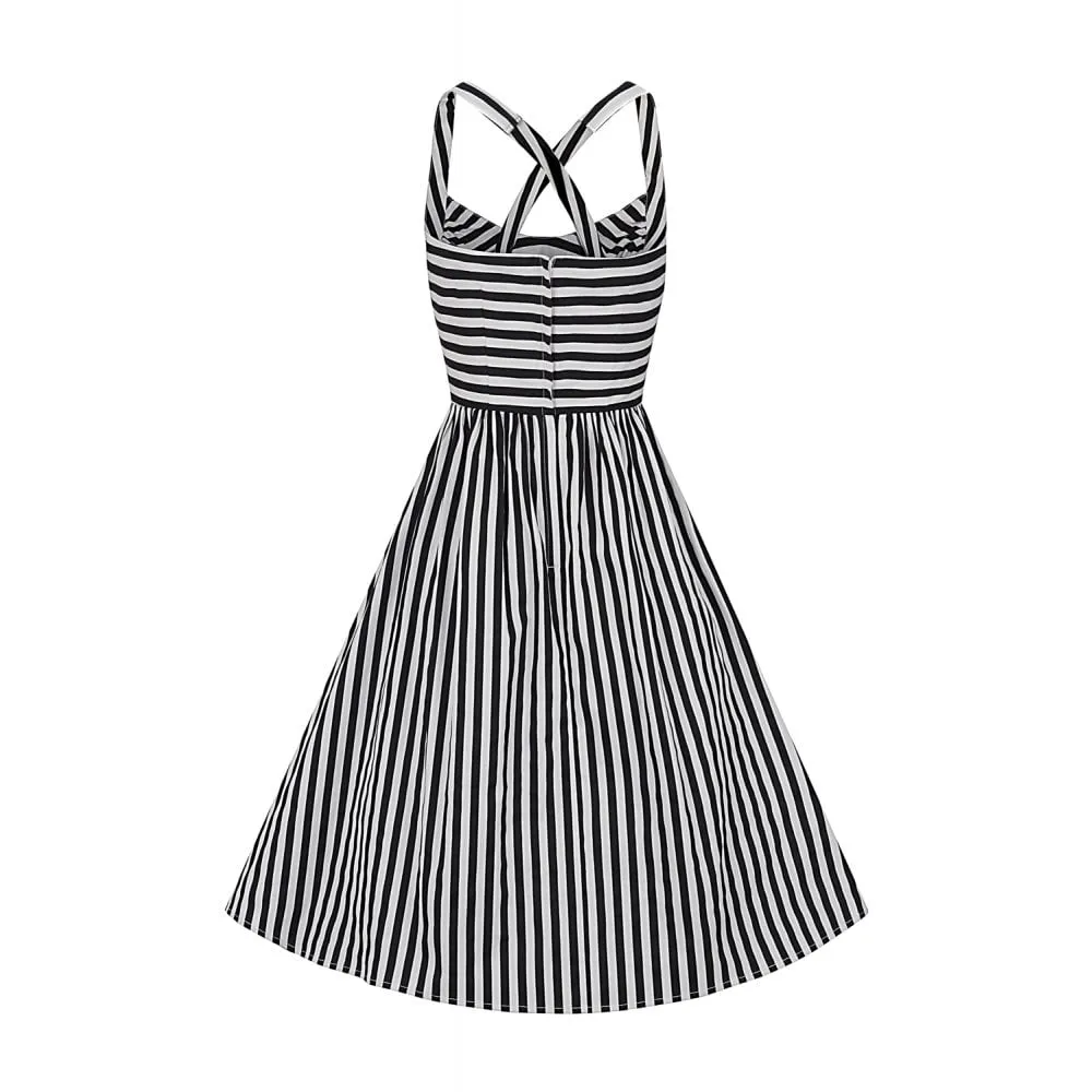 Black and White Striped Swing Dress