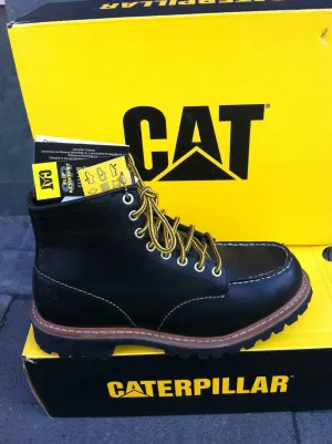 CAT Caterpillar Schuhe Boots Stiefel Echtleder Black NEU