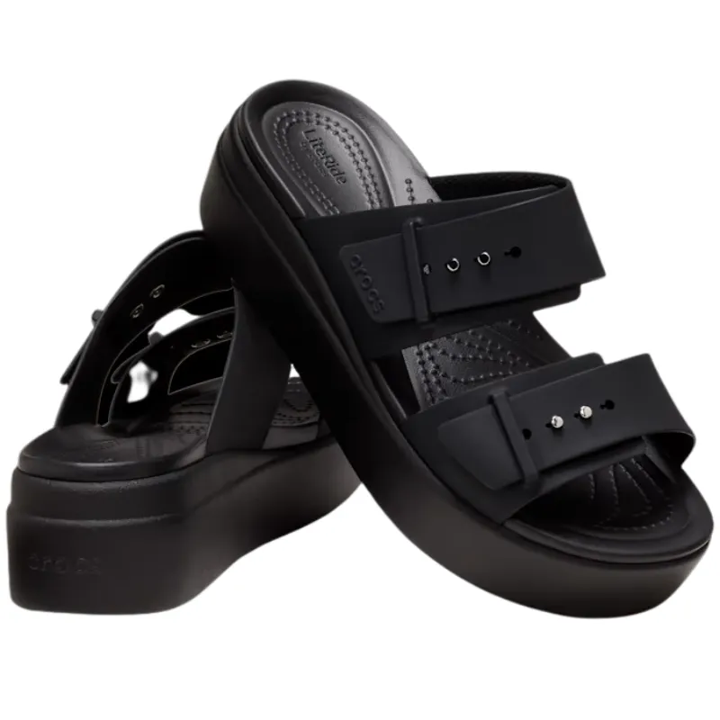 CROCS Brooklyn Buckle Low Wedge - Black