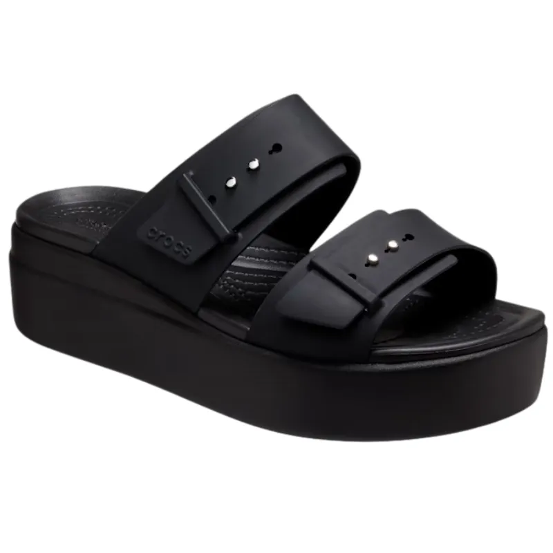 CROCS Brooklyn Buckle Low Wedge - Black