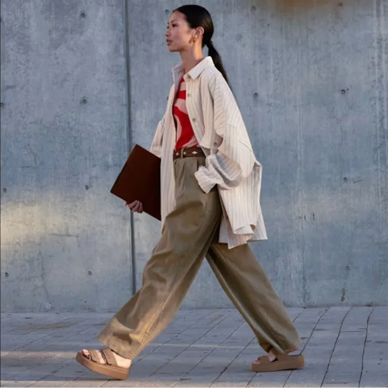 CROCS Brooklyn Buckle Low Wedge - Latte