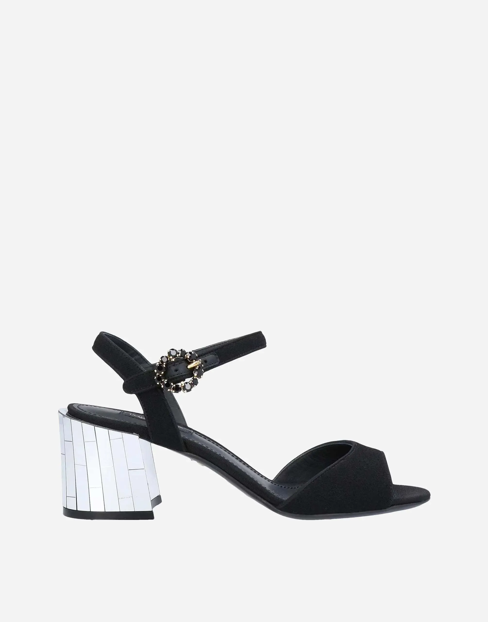 Crystal Embellished Two-Tone Ankle Strap Sandals