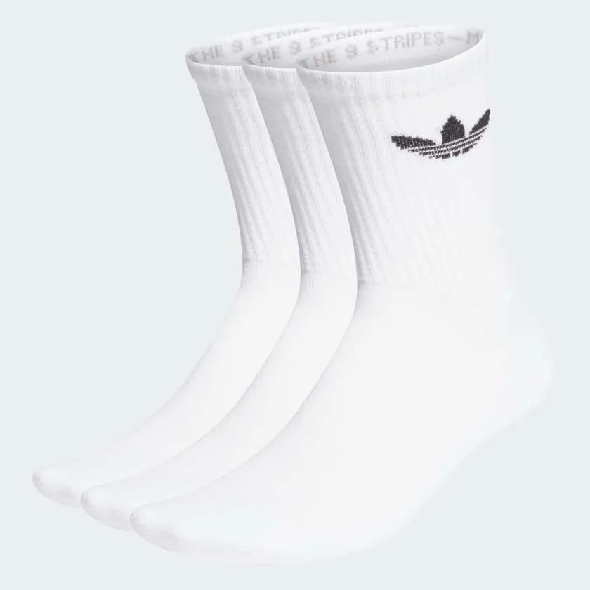 Cushioned Trefoil Mid-Cut Crew Socks 3 Pairs