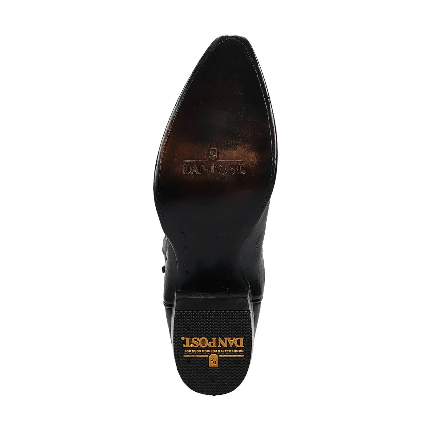 Dan Post Mens Rip Charcoal Leather Cowboy Boots