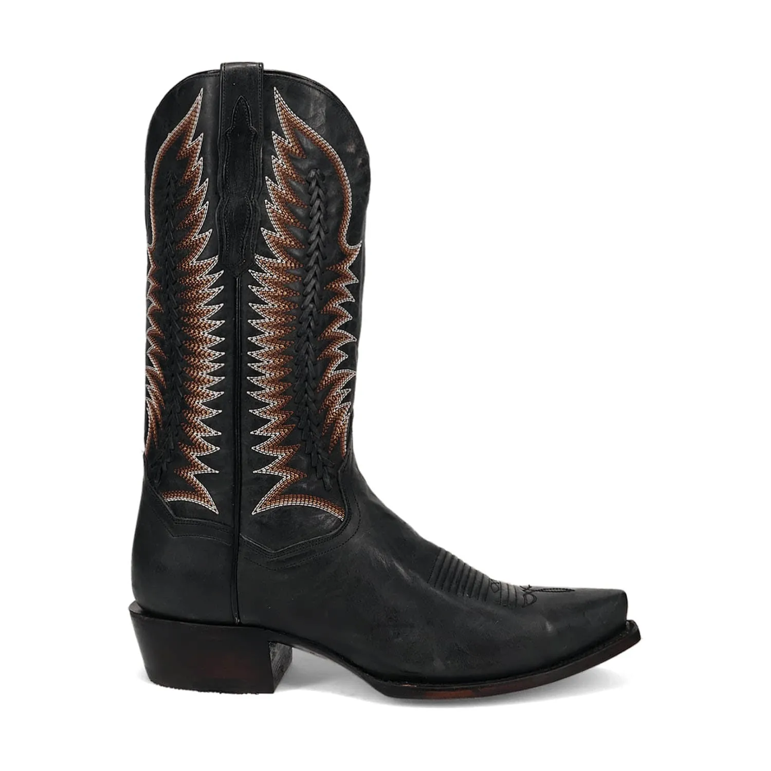 Dan Post Mens Rip Charcoal Leather Cowboy Boots