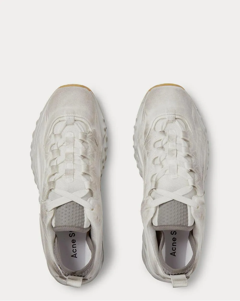 Distressed Suede  White low top sneakers