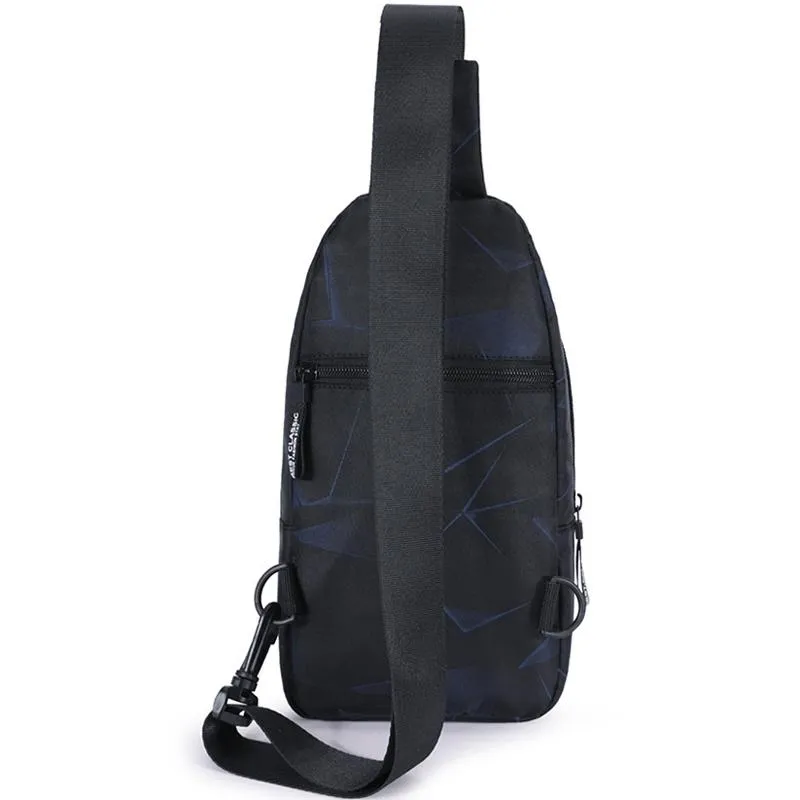 Dynamic Blue Oxford Cloth Chest Bag For Men Multi Functional Messenger Bag For Sports Travel Xqb993