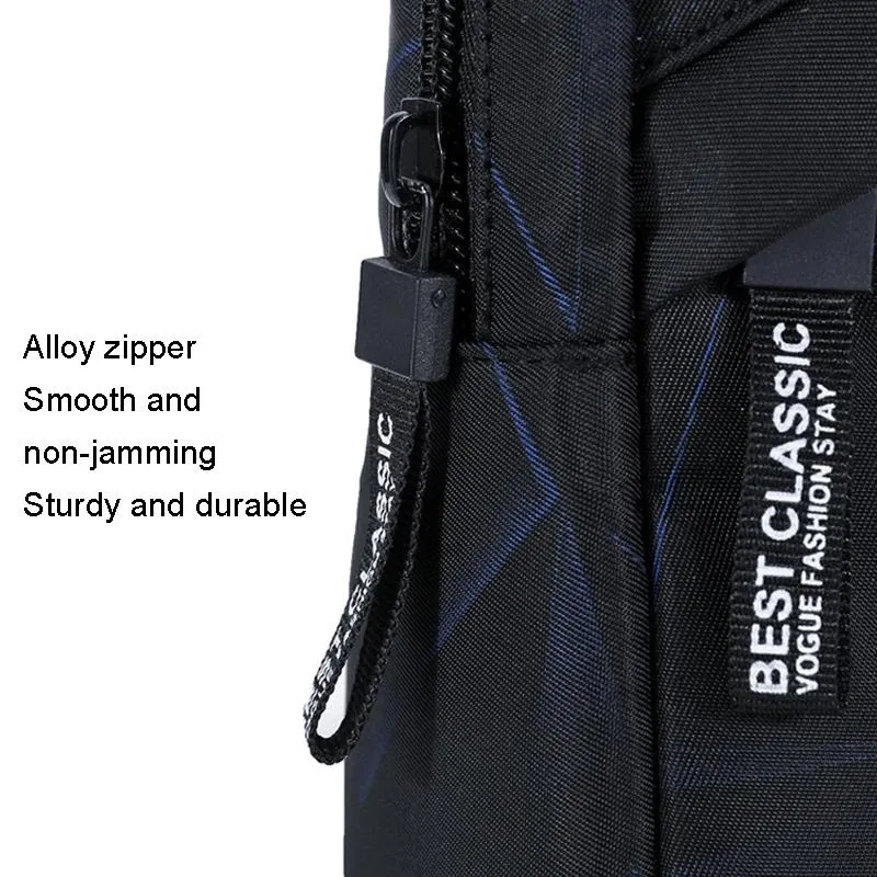 Dynamic Blue Oxford Cloth Chest Bag For Men Multi Functional Messenger Bag For Sports Travel Xqb993