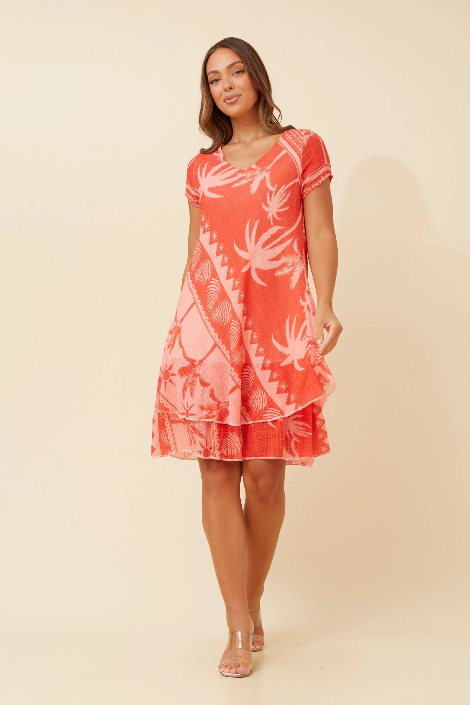 ELECTRA TROPICAL PRINT DRESS
