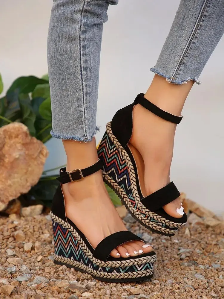 Ethnic Style Wedges Heel Sandals
