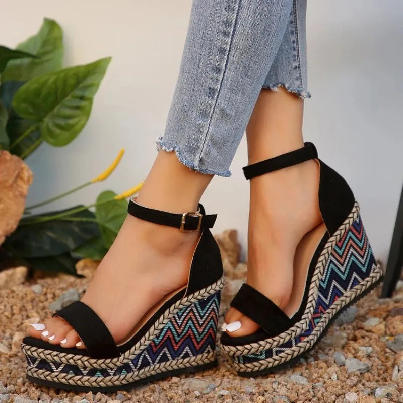 Ethnic Style Wedges Heel Sandals