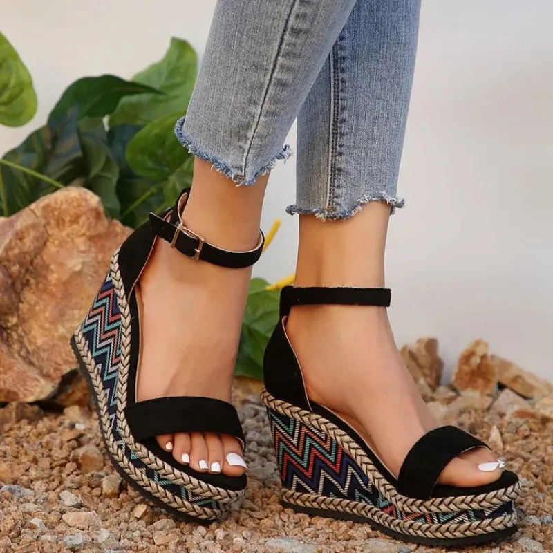 Ethnic Style Wedges Heel Sandals