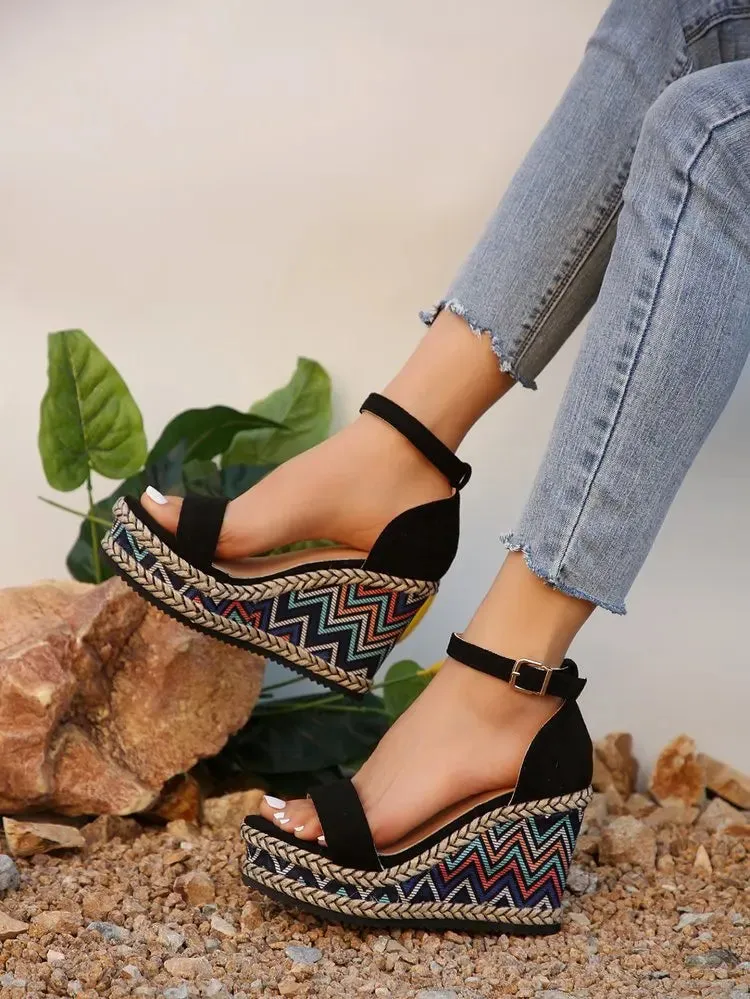 Ethnic Style Wedges Heel Sandals