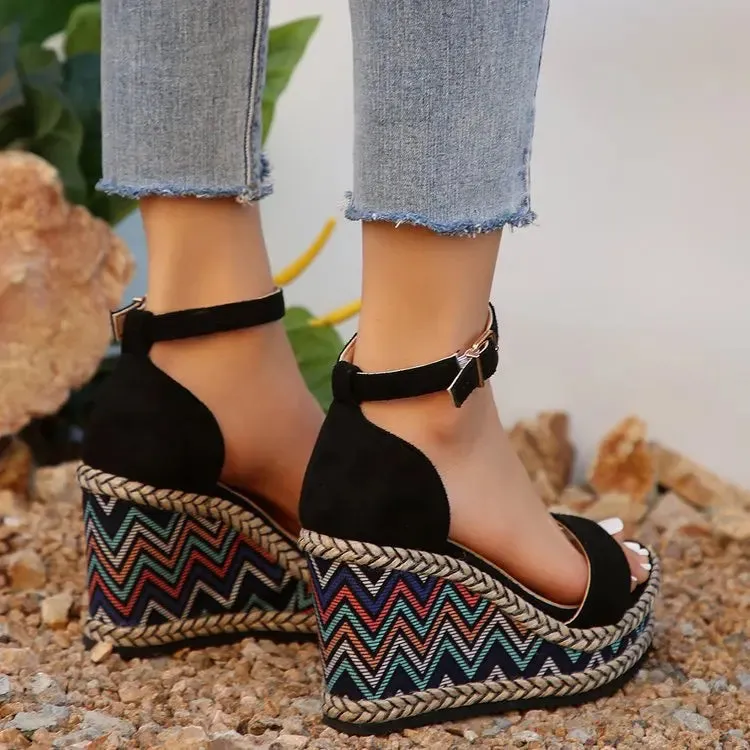 Ethnic Style Wedges Heel Sandals
