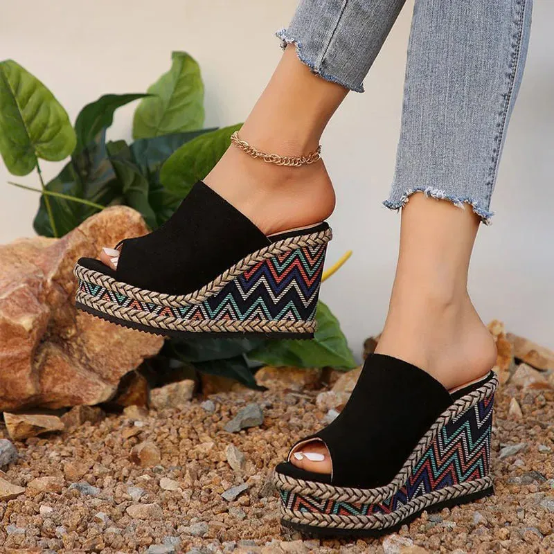 Ethnic Style Wedges Heel Sandals