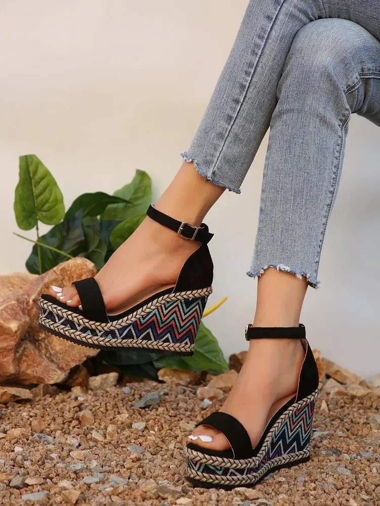 Ethnic Style Wedges Heel Sandals
