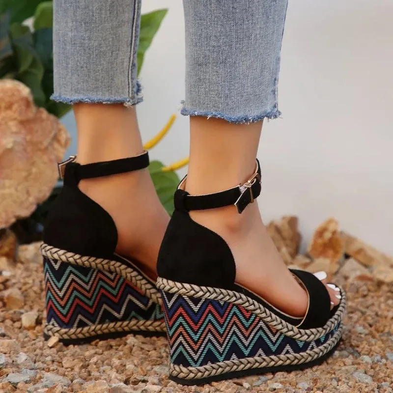 Ethnic Style Wedges Heel Sandals