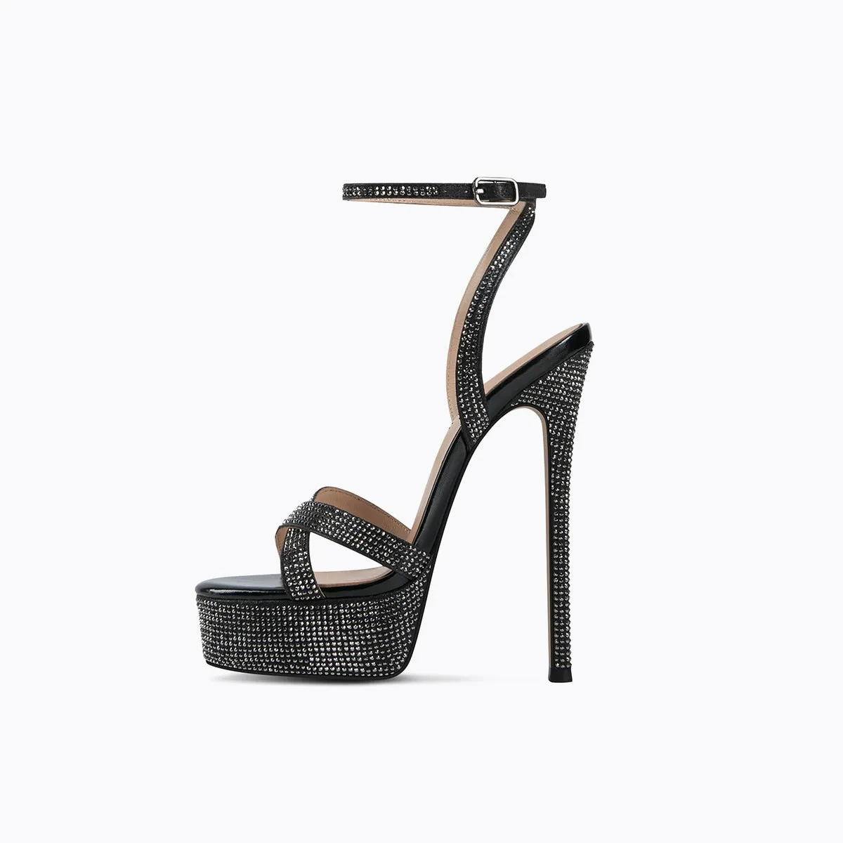 Fabfei platform 15cm sky high stiletto silver sexy rhinestone sandals - Hitta