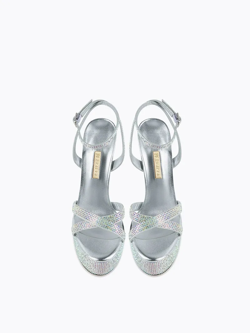 Fabfei platform 15cm sky high stiletto silver sexy rhinestone sandals - Hitta