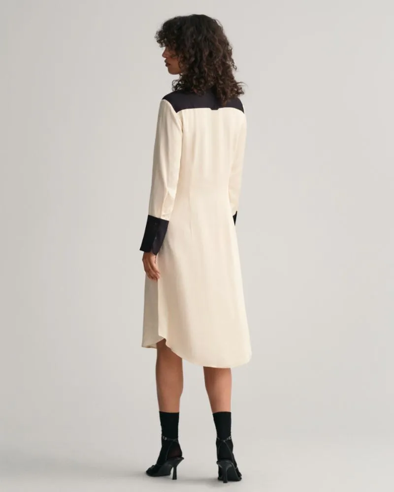 Gant Apparel Womens REG BLOCK SHIRT DRESS 116/LINEN