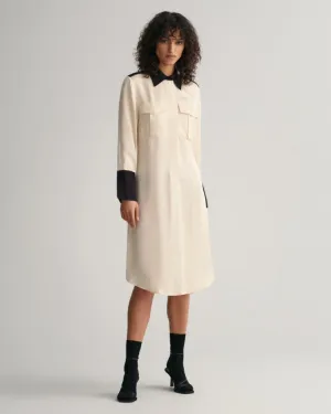 Gant Apparel Womens REG BLOCK SHIRT DRESS 116/LINEN