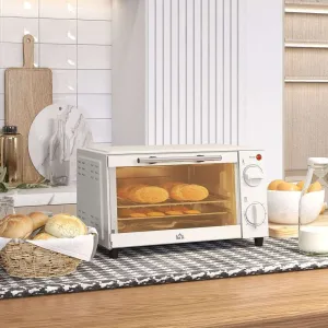 HOMCOM Mini Oven 9L Countertop Electric Grill with Temp Timer Control 750W