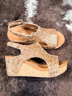 Isabella Tooled Wedge in Tan by Very G