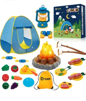 Kids Camping Play Tent with Toy Campfire