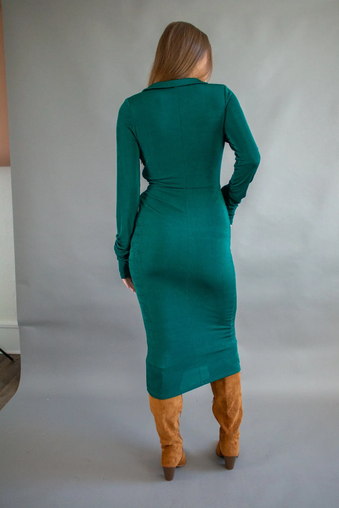 Magic Muse Twist Midi Dress Green