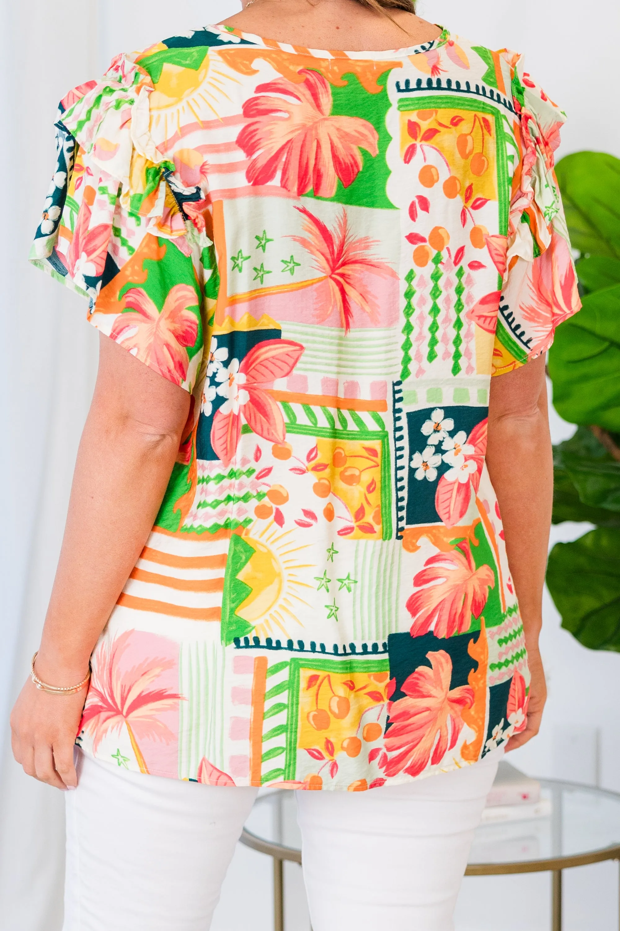 Palm Trees Living Top, Peach