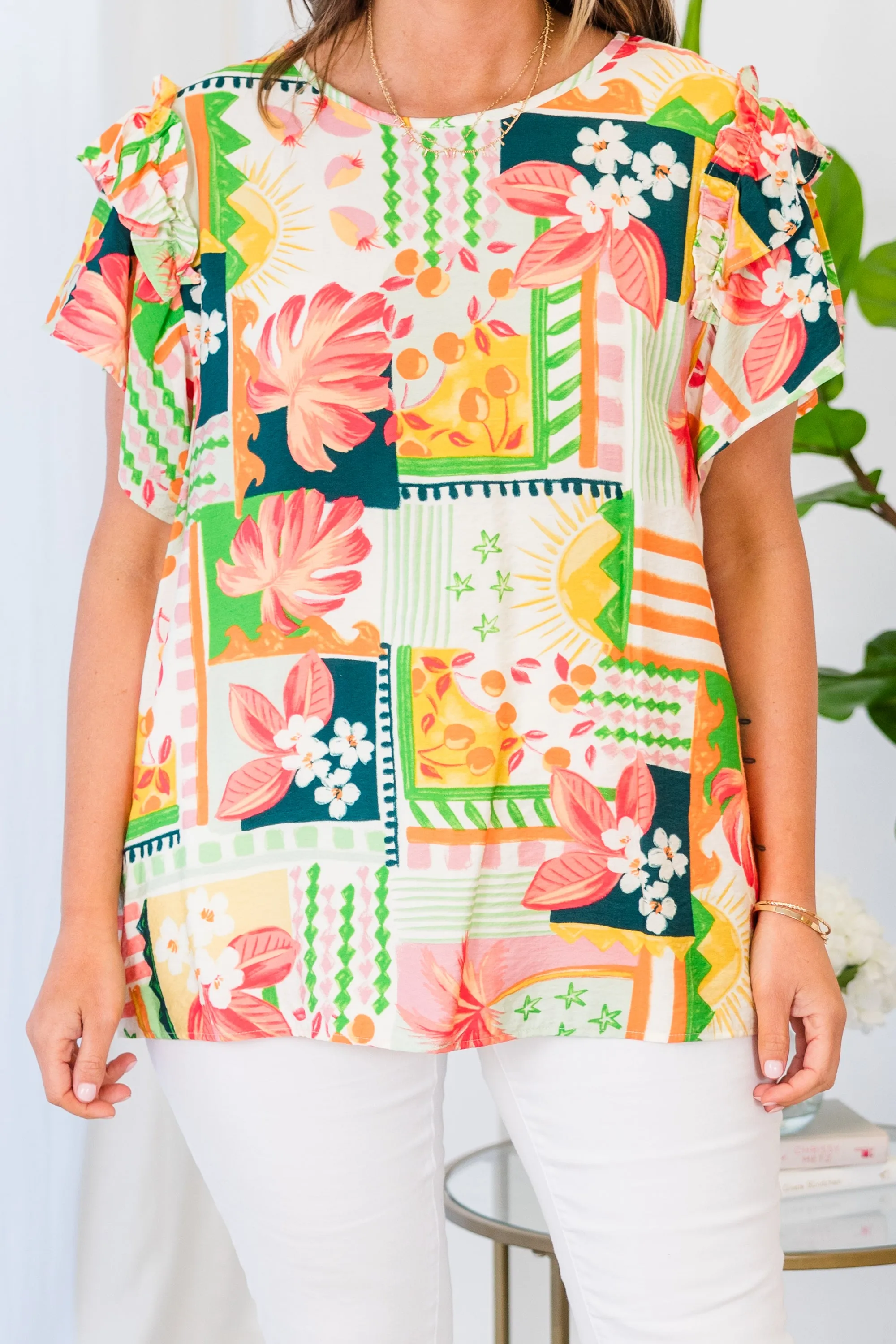 Palm Trees Living Top, Peach