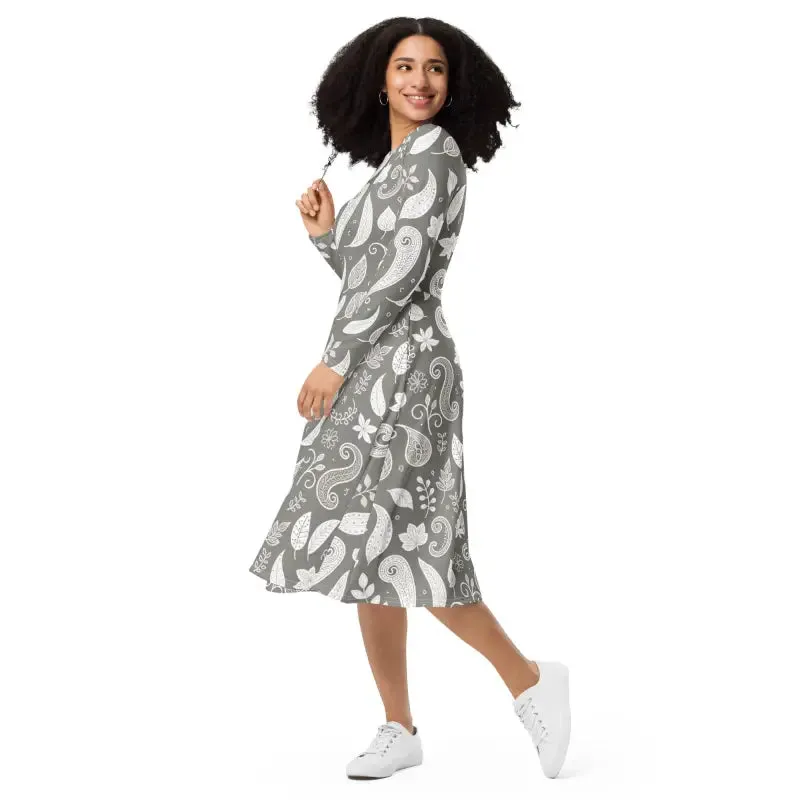 Pocket Perfect Paisley Midi Dress Feel Comfortable
