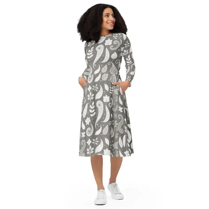 Pocket Perfect Paisley Midi Dress Feel Comfortable