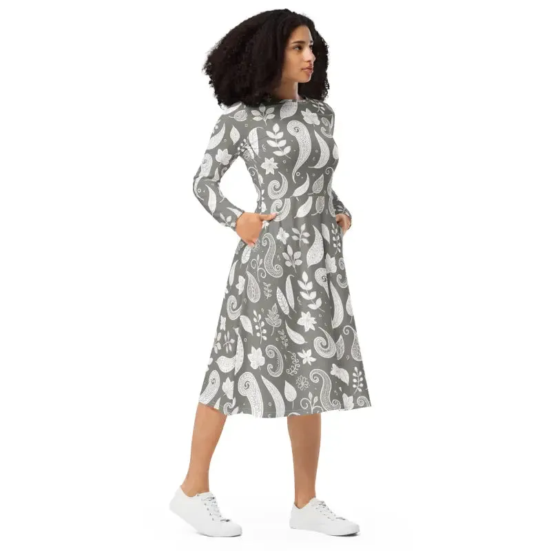 Pocket Perfect Paisley Midi Dress Feel Comfortable
