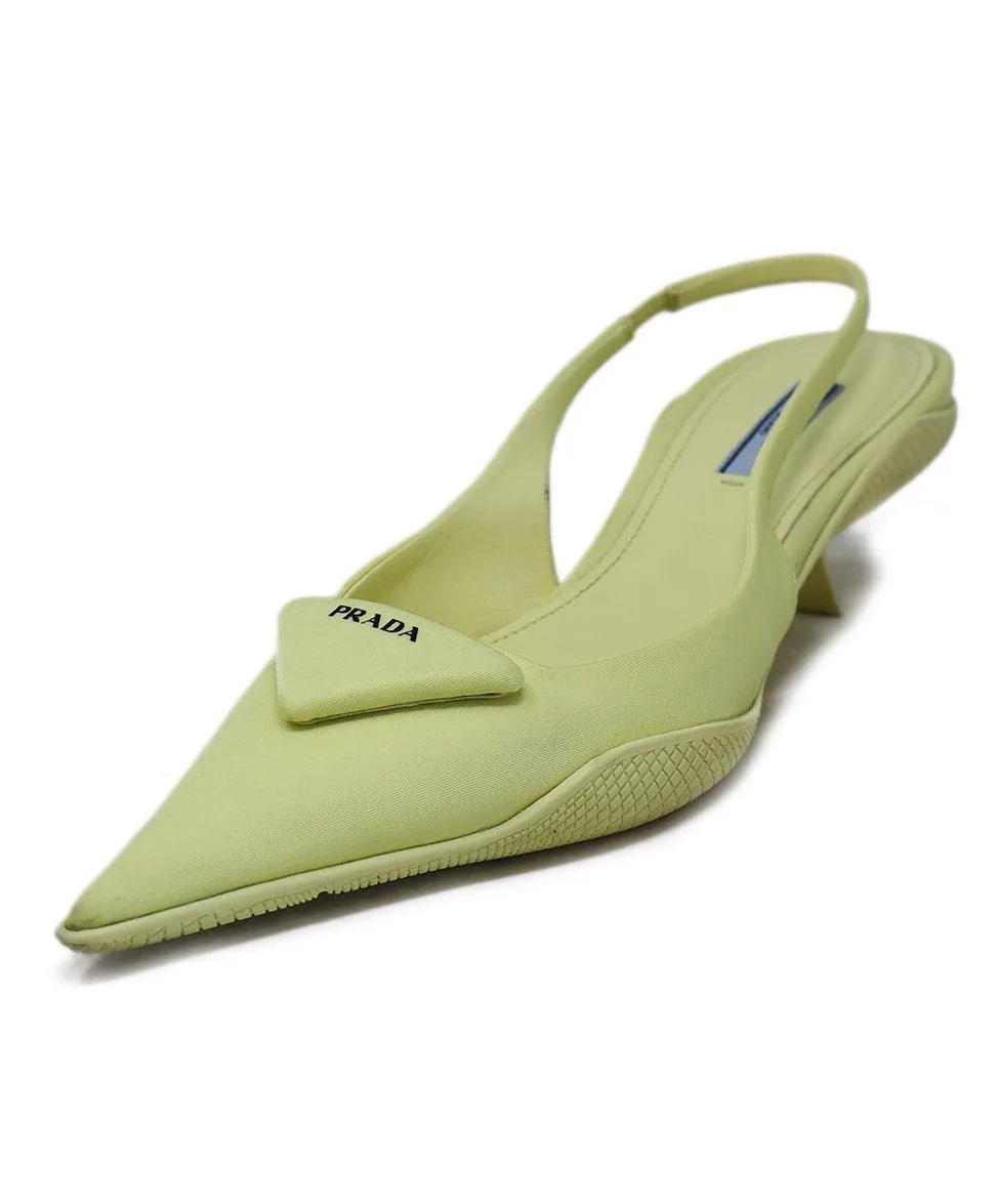 Prada Neon Yellow Nylon Slingbacks sz 7.5