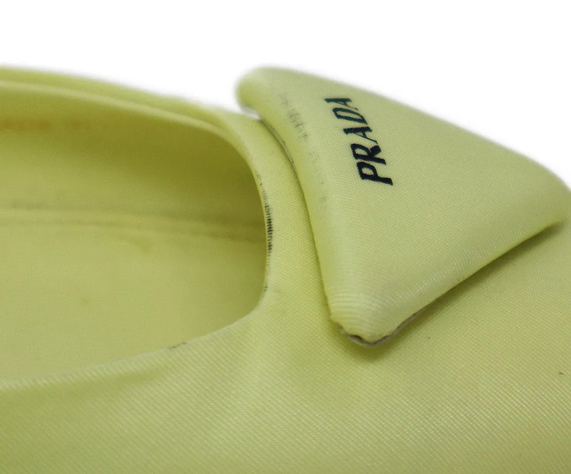 Prada Neon Yellow Nylon Slingbacks sz 7.5