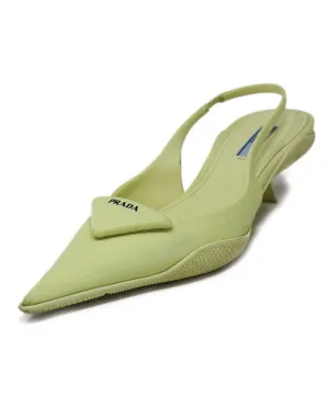 Prada Neon Yellow Nylon Slingbacks sz 7.5
