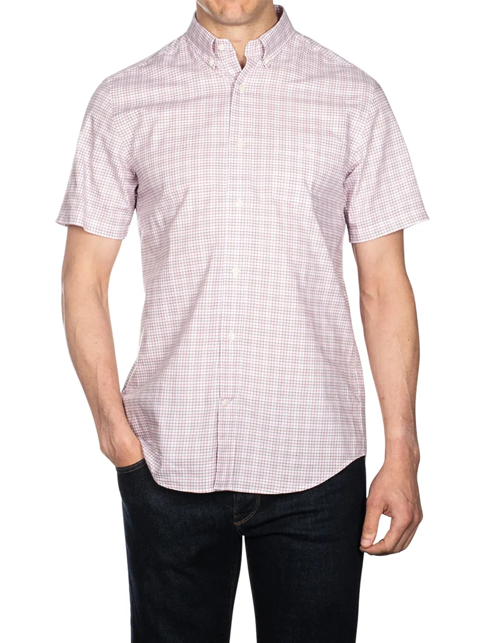 Regular Fit Twill Short Sleeve Shirt Peony Pink