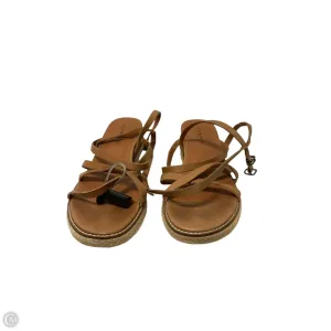 Sandals Heels Wedge By Lucky Brand In Tan, Size: 8.5
