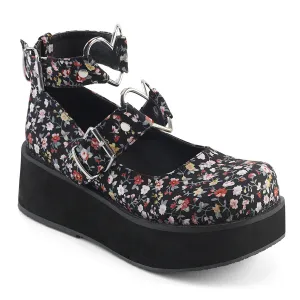 SPRITE-02 DemoniaCult Floral Fabric Sexy Women's Heels & Platform Shoes (Alternative Footwear)
