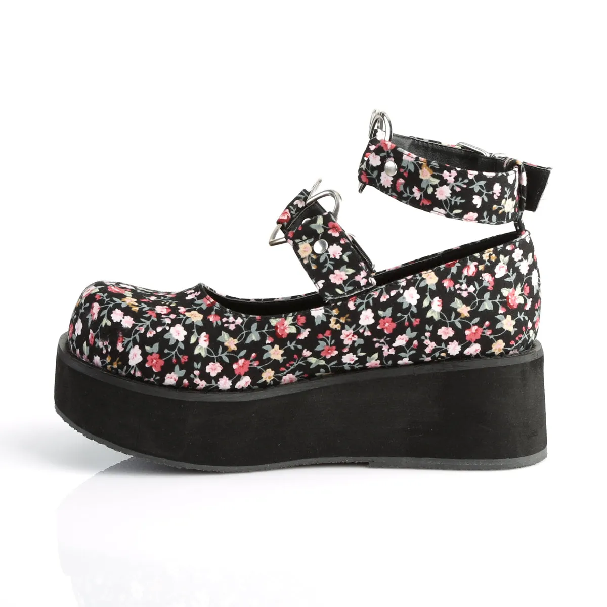 SPRITE-02 DemoniaCult Floral Fabric Sexy Women's Heels & Platform Shoes (Alternative Footwear)