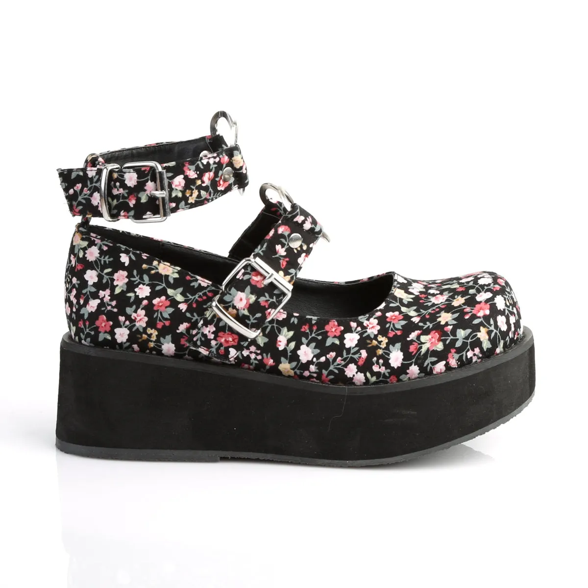 SPRITE-02 DemoniaCult Floral Fabric Sexy Women's Heels & Platform Shoes (Alternative Footwear)